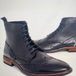 ASOS brogue black leather dress boots!